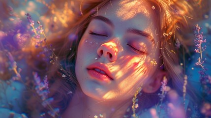 illustration of a girl dreaming in the day