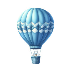Obraz premium illustration of a blue hot air balloon on a transparent background