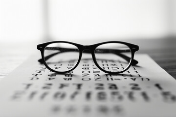 minimalist eye test chart with clear, black letters against a white background, providing a classic and effective vision test in a minimalistic photo