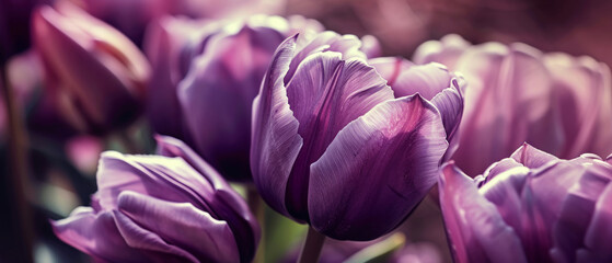 Purple Tulip Petals Close-Up