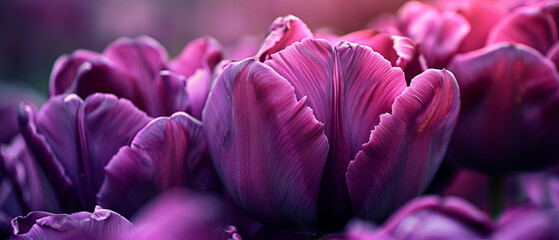 Purple Tulip Petals Close-Up