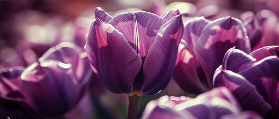 Obraz premium Purple Tulip Petals Close-Up