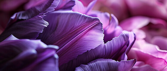 Abstract Purple Tulip Petal Waves - obrazy, fototapety, plakaty