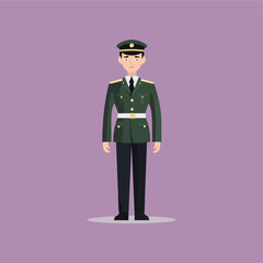 vector flat male military illustration