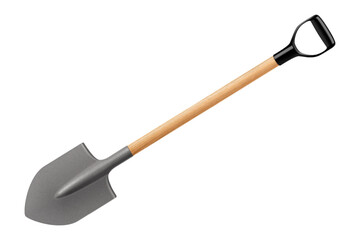 Garden Shovel isolated on white background. Spade as Metal Tool for Soil Cultivation or Fire shovel. Realistic 3d Vector Illustration
