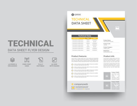 Technical Data Sheet Template Design