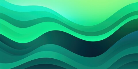 Green gradient colorful geometric abstract circles and waves pattern background