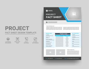 Project Fact Sheet template design - obrazy, fototapety, plakaty