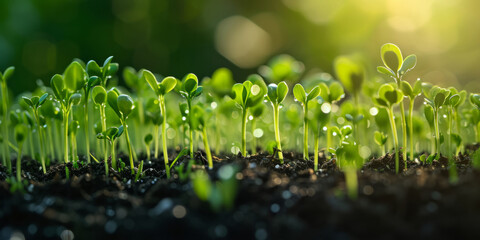 Sunlit Barley Sproutlings