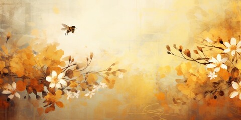 honey abstract floral background with natural grunge textures