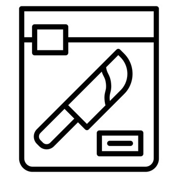 knife evidence bag icon clip art preview