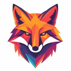 Fototapeta premium The logo embodies a minimalist and vectorized representation of a wild fox's head 