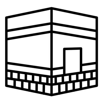 black and white kaaba icon clip art preview
