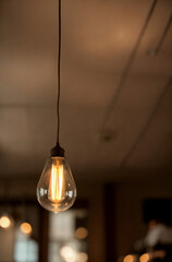 Ceiling lamps in coffee shop