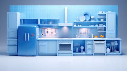 retro blue kitchen style