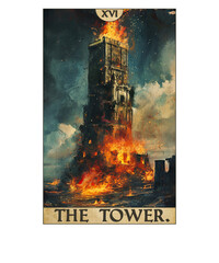 Vintage Tarot Card The Tower