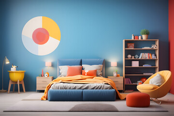 kid bedroom featuring a mix of vibrant colors 