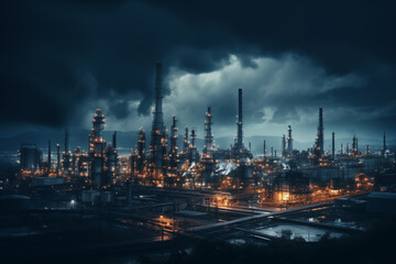 Fototapeta premium Oil and gas refinery plant