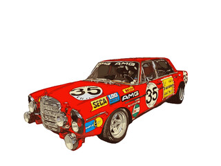 Vector image a the sportscar “the red pig”