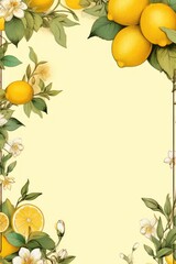 Lemon illustration style background very large blank area