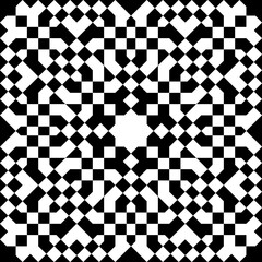 Seamless geometric pattern in arabic style Zellij in black and white
