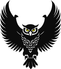 Owl Spread Wings Vector Illustration for Heraldry for logos and heraldic symbols