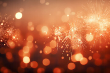 Christmas and New Year party background with sparkler and bokeh lights