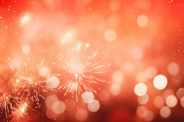 Fototapeta premium Christmas and New Year party background with sparkler and bokeh lights