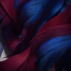 Obraz premium Stylish Maroon and Blue Soft Feathers Background
