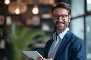 Fototapeta premium businessman with tablet computer