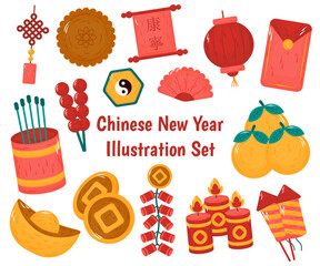 Chinese New Year Decoration Element Set