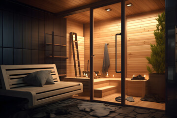 warm sauna spa room