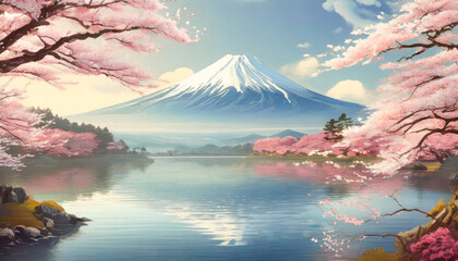 Obraz premium 春の富士山