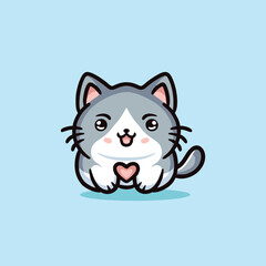 Cute Cat Cartoon Animal Mascot Design Vector illustration