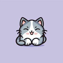 Cute Cat Cartoon Animal Mascot Design Vector illustration