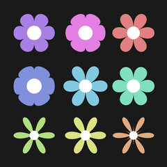 Free vecctor cute little pastel colours flowers