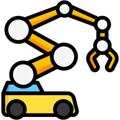 Robot Arm lineal multi color icon. relate to robotic engineering and technology theme. use for UI or UX kit, web and app development.