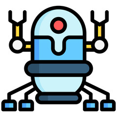 Nanobot lineal multi color icon. relate to robotic engineering and technology theme. use for UI or UX kit, web and app development.