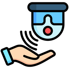 Sensor lineal multi color icon. relate to robotic engineering and technology theme. use for UI or UX kit, web and app development.