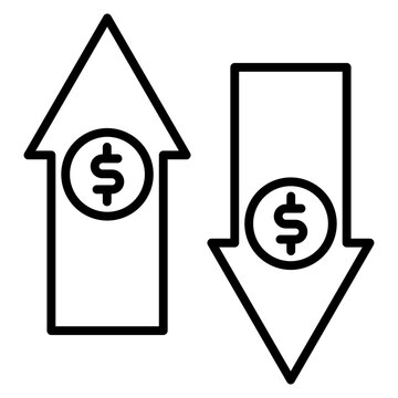 Increase and Decrease in Rate Icon
