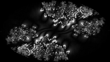 bacteria growth pattern monochrome on black
