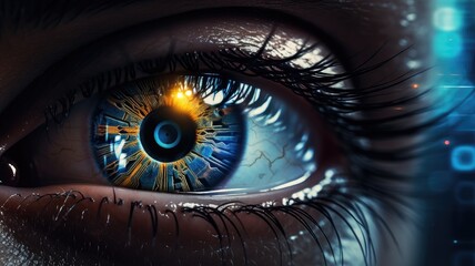 high-tech visionary eye concept - obrazy, fototapety, plakaty