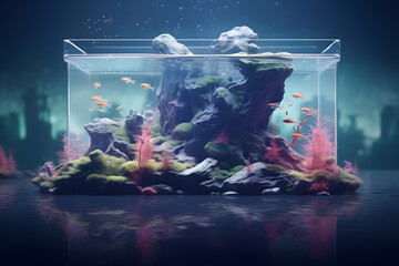 aquascape in an aquarium