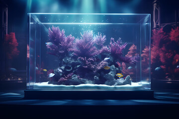 aquascape in an aquarium - obrazy, fototapety, plakaty