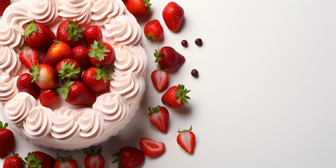 strawberry cake with whipped cream