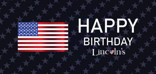 Happy Birthday Lincoln's Text illustration Design