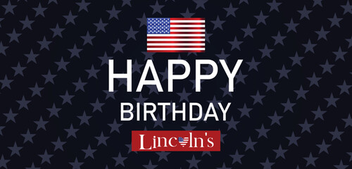 Happy Birthday Lincoln's Text illustration Design