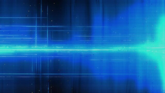 Holomatrix - video background. Blue holomatrix futurism. Abstract Digital Animation with Holomatrix and VHS effect.