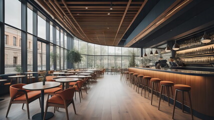 design of beautiful modern cafe