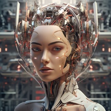 3D rendering cyborg bionic human robotic synthetic cyberpunk scifi android robot science fiction